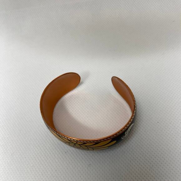 Vintage Golden Blossom Copper Cuff Franklin Mint Japan - Picture 5 of 6